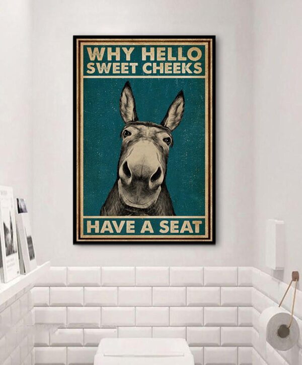 Have A Seat Donkey Restroom Matte Canvas