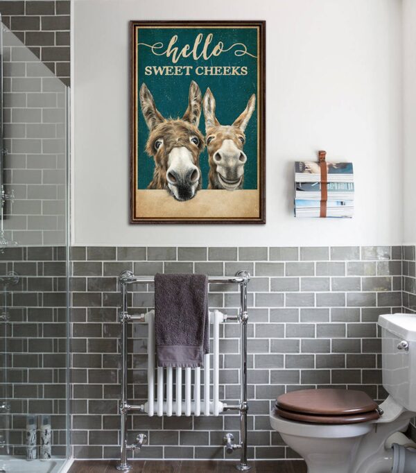 Hello Sweet Cheeks Donkeys Restroom Matte Canvas