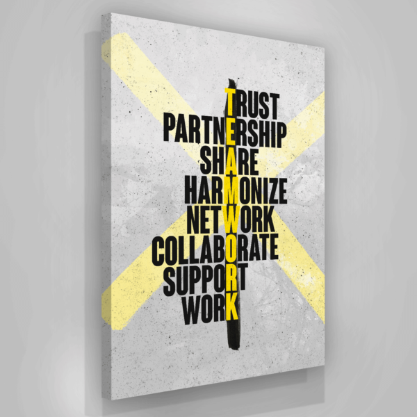Teawork Is Power Of Success Motivational Matte Canvas