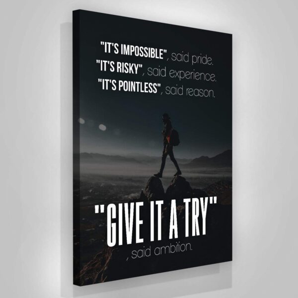 Just Give It A Try Motivational Matte Canvas