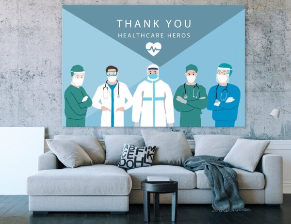 Healthcare Heroes Medical Frontline Doctor Coronavirus Motivation Matte Canvas Home Office Decor