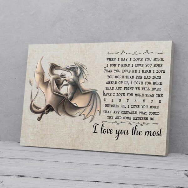 I Love You The Most Dragon Love Matte Canvas