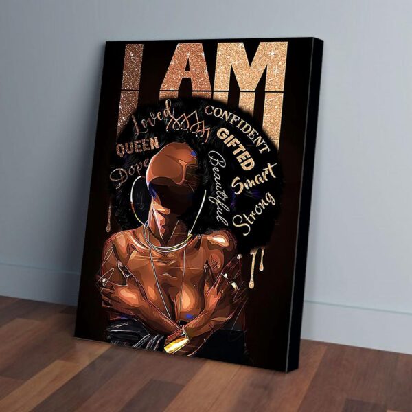 I Am Confident Gifted Smart Black Queen Matte Canvas Wall Art