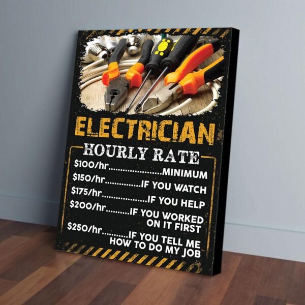 Electrician Hourly Rate Matte Canvas Wall Art