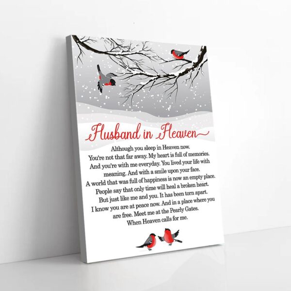 Husband In Heaven Birds Love Matte Canvas Wall Art
