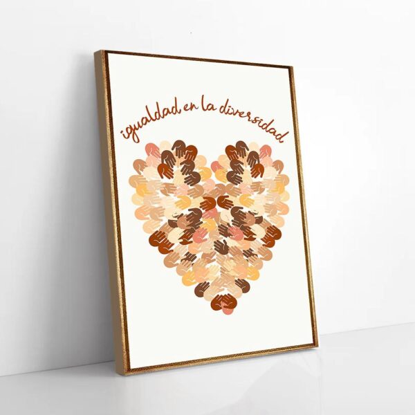 Hands Heart Racism Matte Canvas Wall Art