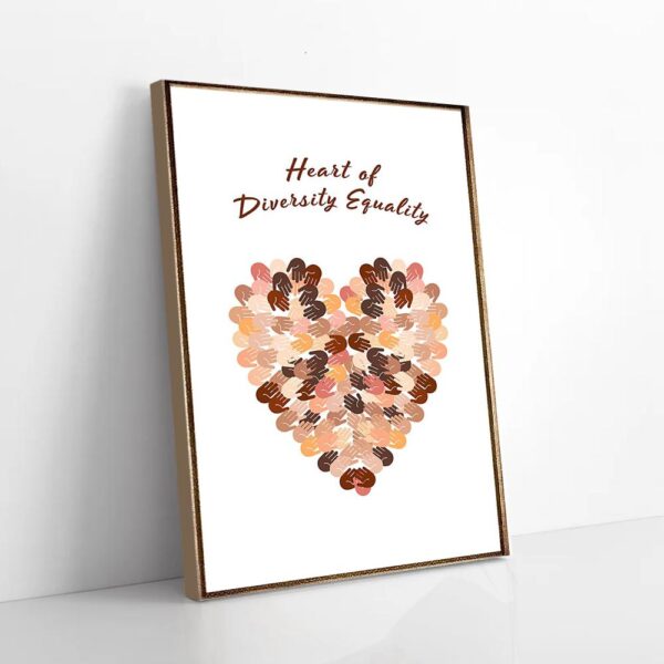Hands Heart Racism Matte Canvas Wall Art