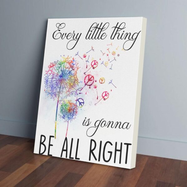 Every Little Things Is Gonna Be Alright Dandelion Hippie Matte Canvas Wall Art