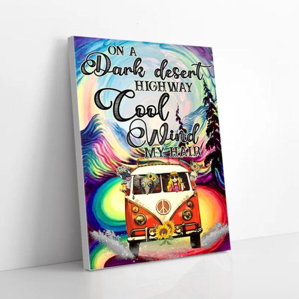 Hippie On A Dark Desert Highway Cool Wind Matte Canvas Wall Art