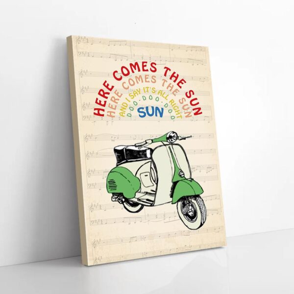 Here Come The Sun Motorbike Matte Canvas Wall Art