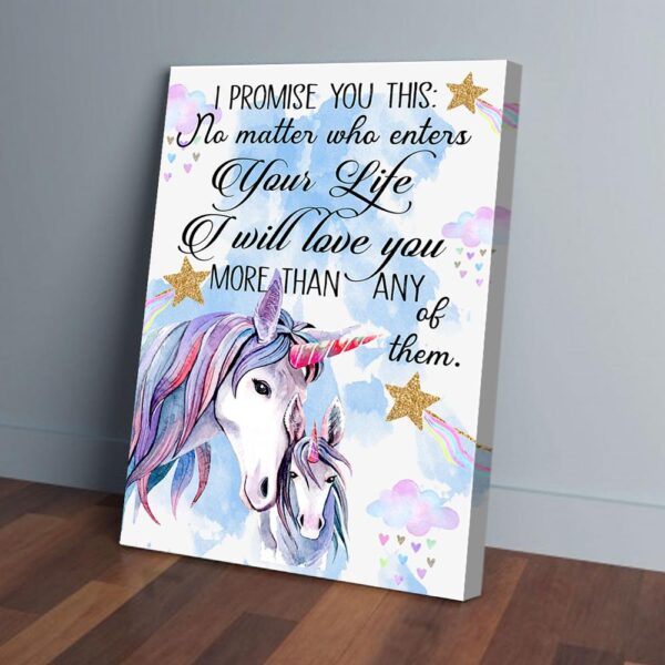 I Will Love You More  Than Anyone Unicorn Promise Matte Canvas Wall Art