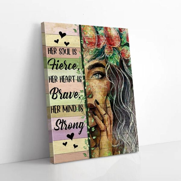 Her Soul Is Fierce Hippie Girl Matte Canvas Wall Art