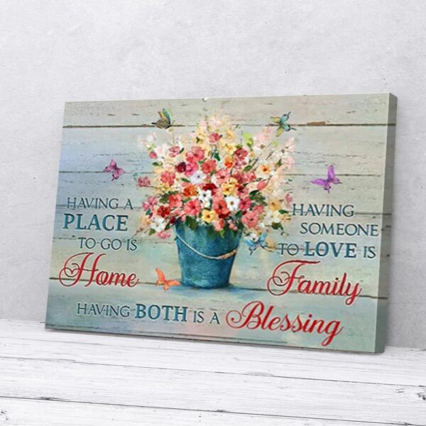 Flowers Butterfly Matte Canvas Wall Art