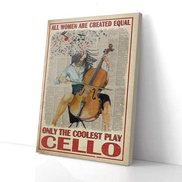 Girl Playing Cello Matte Canvas Wall Art