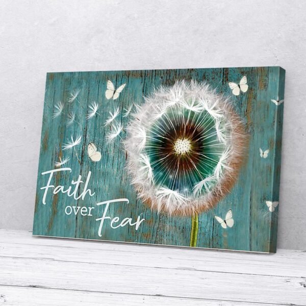Faith Over Fear Dandelion Butterfly Matte Canvas Wall Art