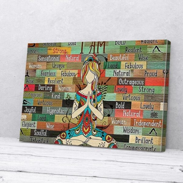 I Am Hippie Yoga Girl Matte Canvas Wall Art
