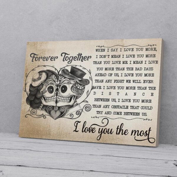 I Love You The Most Skull Love Matte Canvas Wall Art