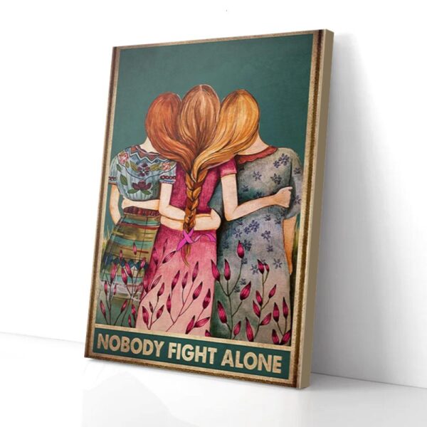 Girls Breast Cancer Matte Canvas Wall Art