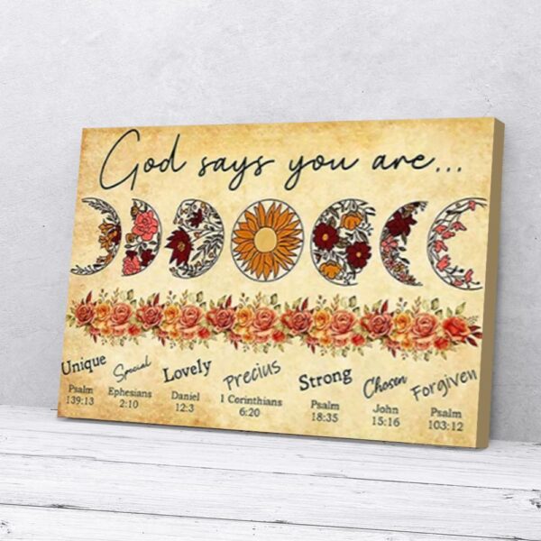 God Says You Are Roses Moon Matte Canvas Wall Art