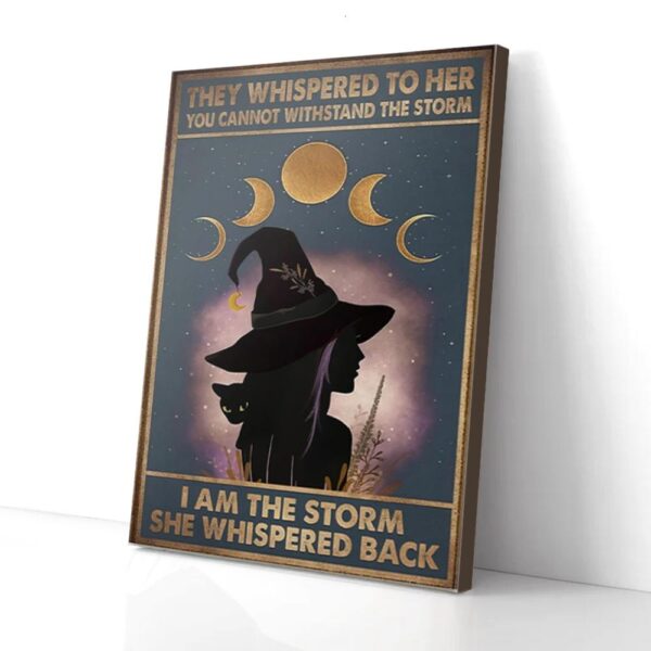 I Am A Storm Witch With Black Cat Matte Canvas Wall Art