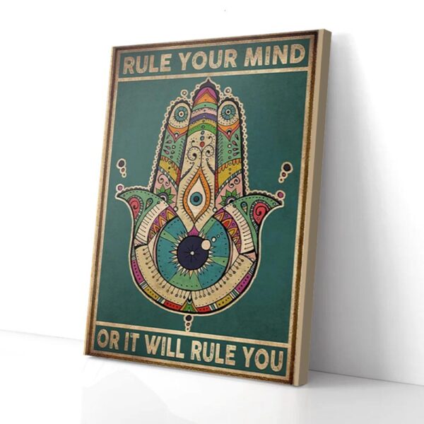 Hippie Hasma Hand Yoga Matte Canvas Wall Art