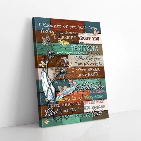 I Have You In My Heart Dandelion Butterfly Matte Canvas Wall Art