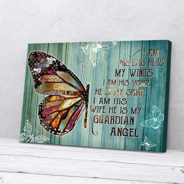He Is My Guardian Angel Butterfly Matte Canvas Wall Art