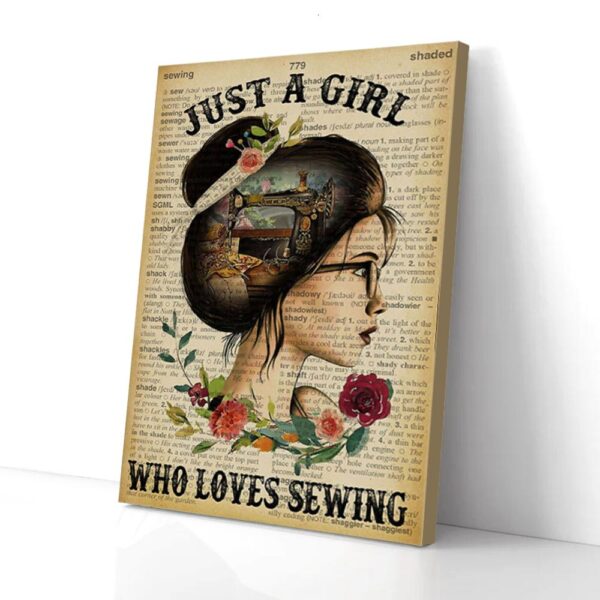 Just A Girl Who Loves Sewing Matte Canvas Wall Art