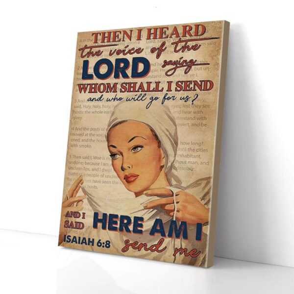 Here I Am Vintage Nurse Matte Canvas Wall Art