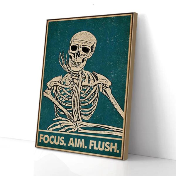 Focus Aim Flush Skeleton Skull Beauty Matte Canvas Wall Art