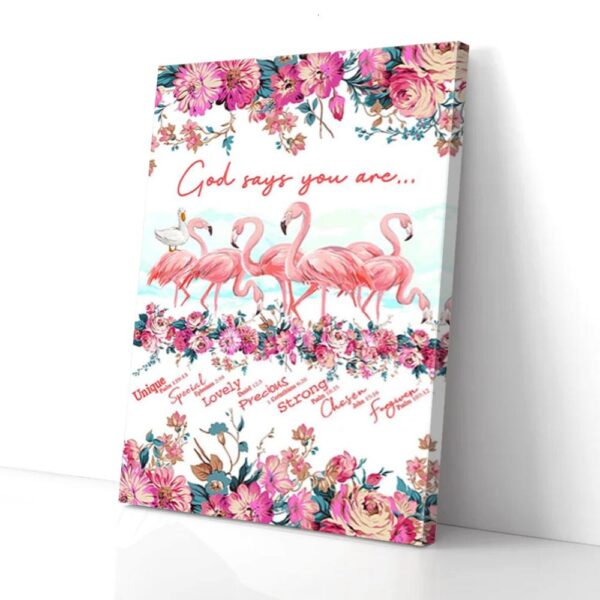 Flowers Flamingo Matte Canvas Wall Art