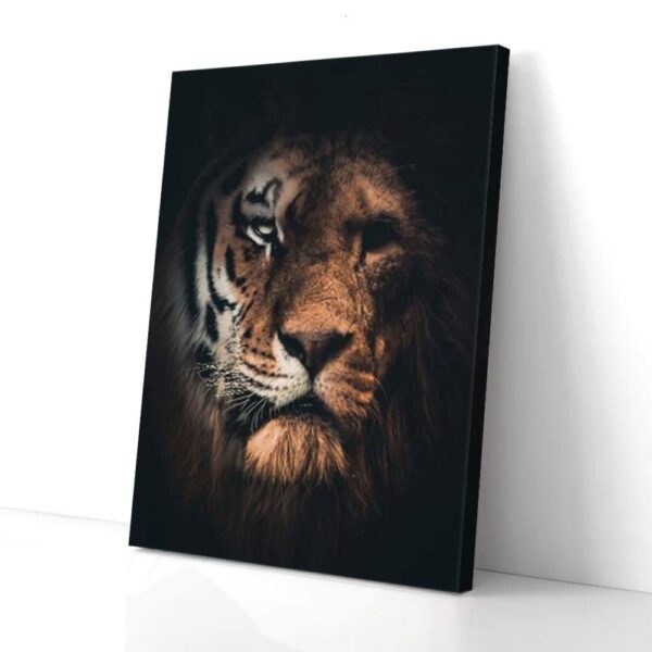 Half Lion Half Tiger Matte Canvas Wall Art