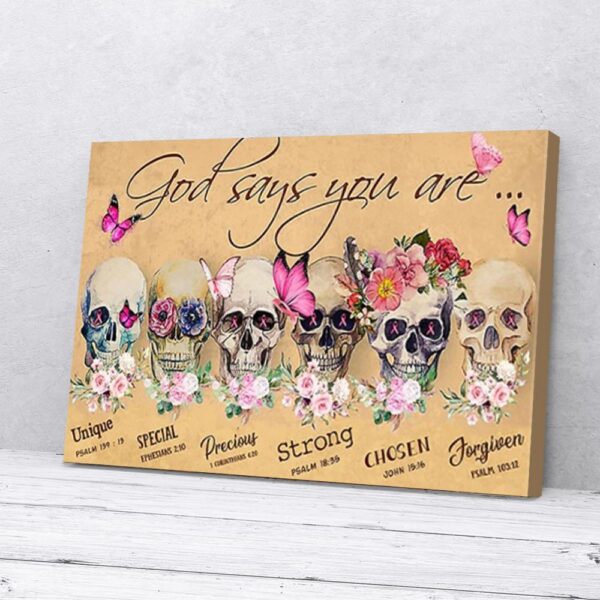 God Says Skull Butterfly Matte Canvas Wall Art