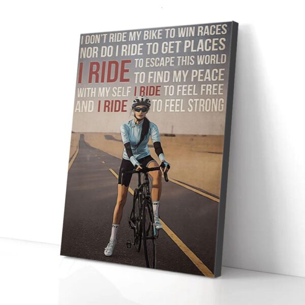 I Ride To Find My Peace With My Self Biker Girl Matte Canvas Wall Art