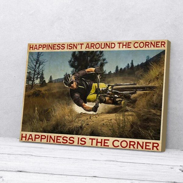 Happiness Biker Matte Canvas Wall Art