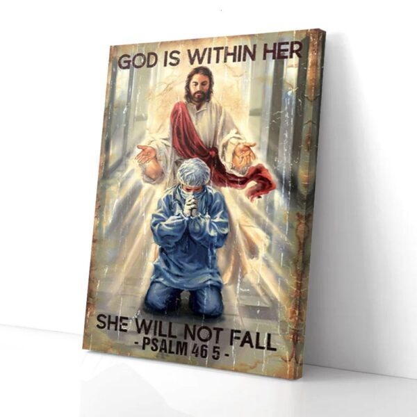 God Is Within Her She Will Not Fall Doctor Matte Canvas Wall Art