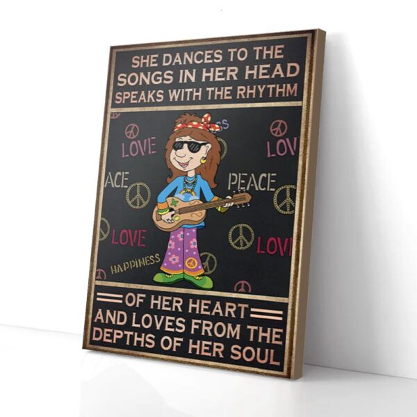 Guitarist Hippie Life Matte Canvas Wall Art