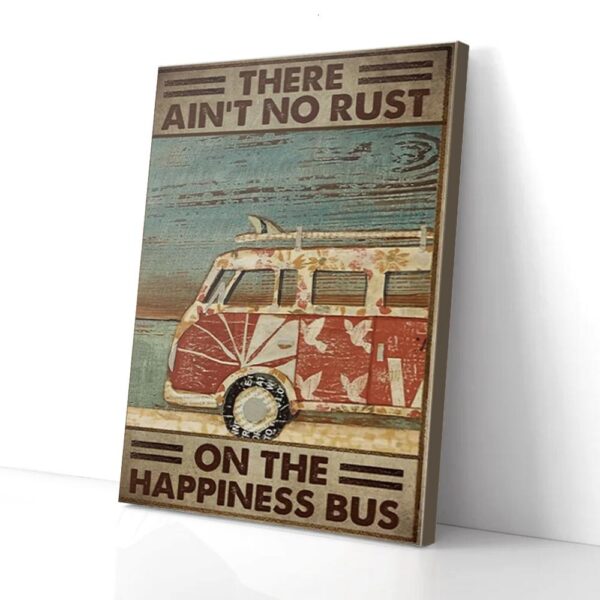 Happiness Bus Camping Matte Canvas Wall Art