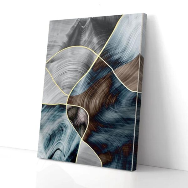 Gray and Golden Rope Abstract Matte Canvas Wall Art