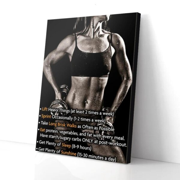 Fitness Information Fitness Woman Matte Canvas Wall Art