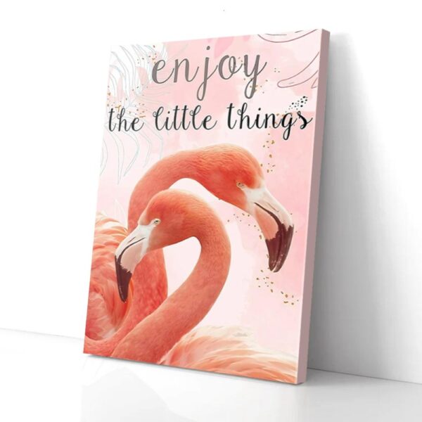 Enjoy The Little Things Couple Flamingo Matte Canvas Wall Art