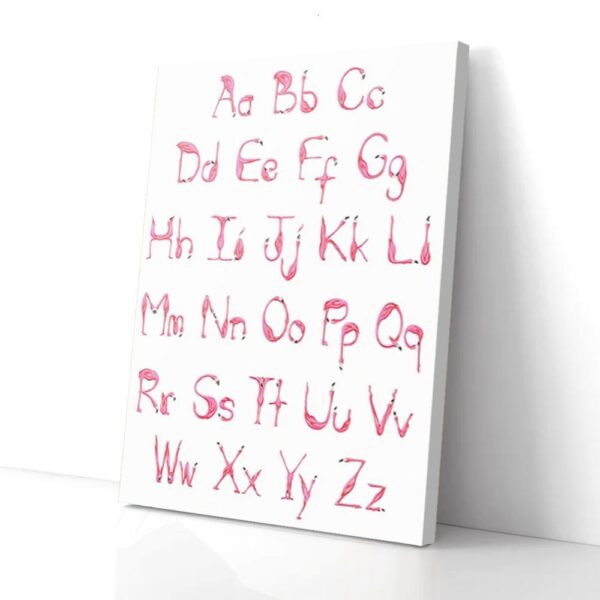 Flamingo Alphabet Matte Canvas Wall Art