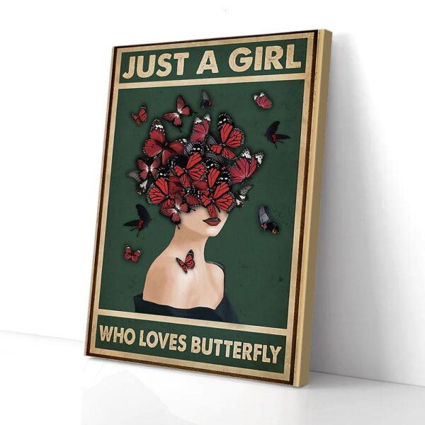 Hippie Butterflies Girl Butterfly Matte Canvas Wall Art
