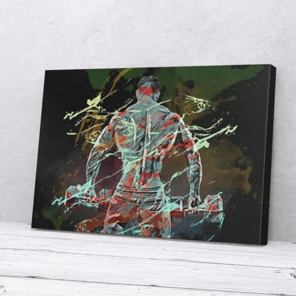 Man Fitness Watercolor Fitness Matte Canvas Wall Art