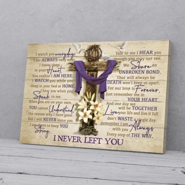 I Never Left You White Dove Purple Scarf Matte Canvas Wall Art