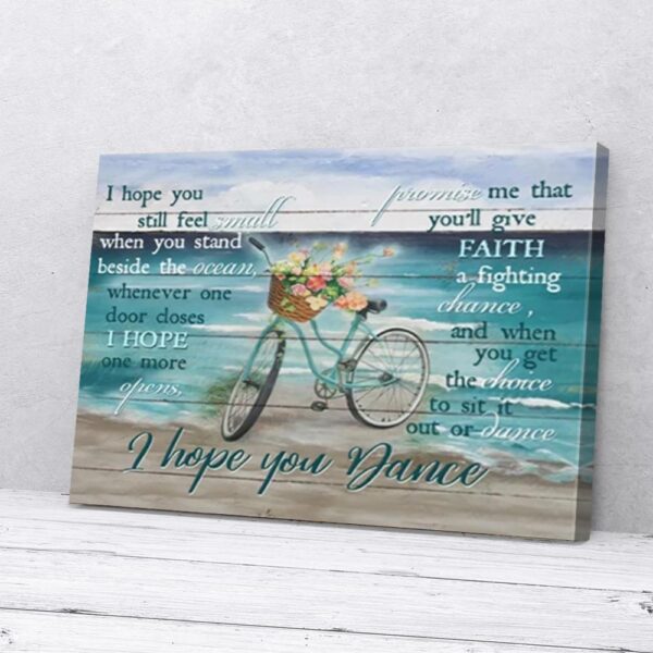 I Hope You Dance Flowers Bicycle Matte Canvas Wall Art