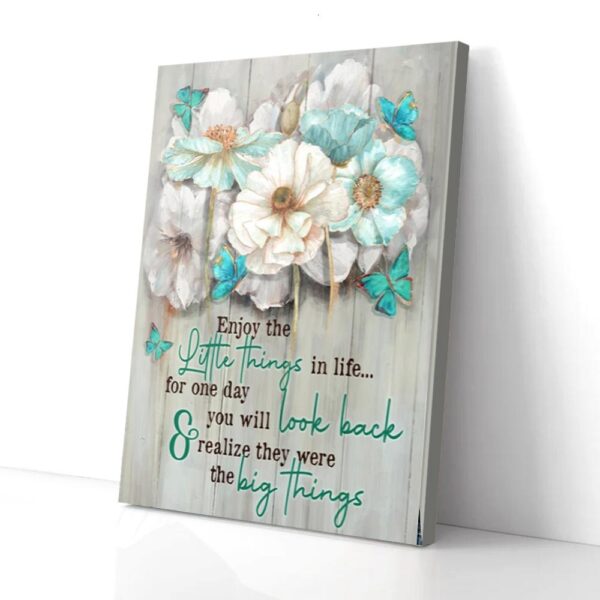 Enjoy The Little Things In Life Flowers Hippie Matte Canvas Wall Art