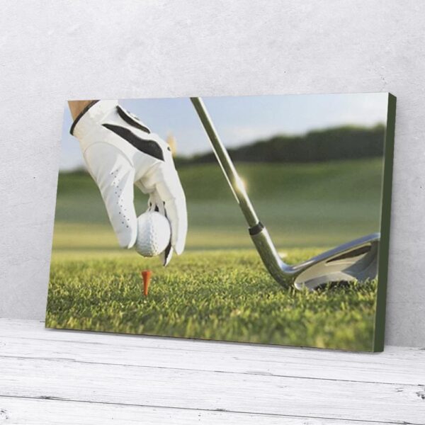 Golf Ball On The Pitch Matte Canvas Wall Art