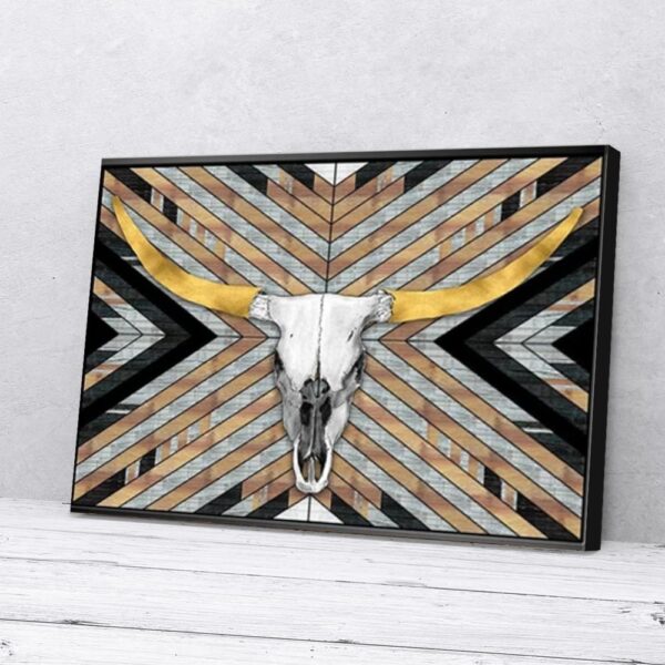 Golden Texas Longhorn Matte Canvas Wall Art
