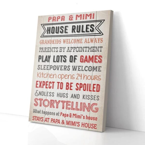 House Rules Matte Canvas Wall Art